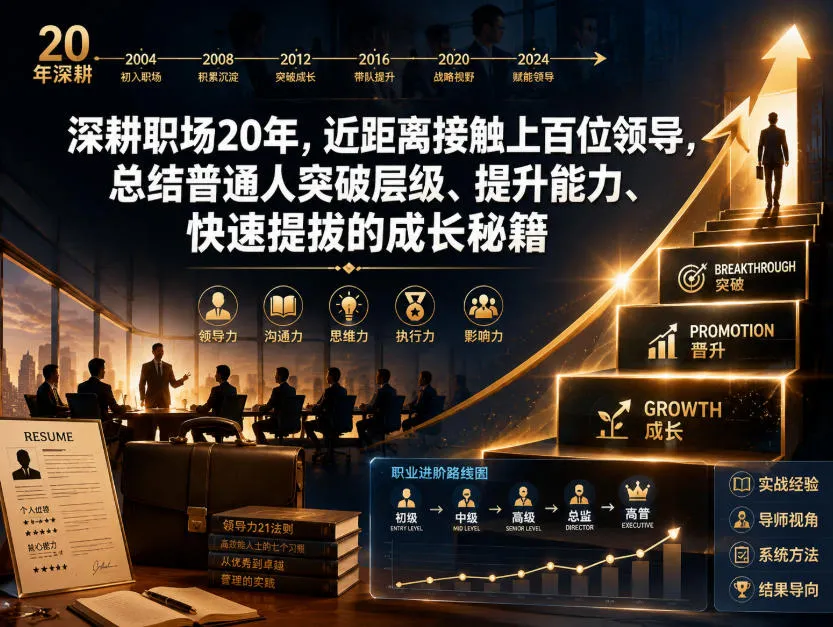 付费文章:深耕职场20年,近距离接触上百位领导,总结普通人突破层级、提升能力、快速提拔的成长秘籍(全网独家干货)-云网创