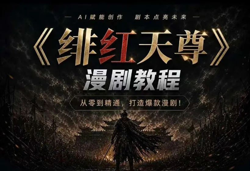绯红天尊AI漫剧系统教程｜从零入门到精通，工具运用+剧本创作+爆款逻辑+提示词素材+镜头剪辑，全套爆款漫剧落地实战课-创客联盟
