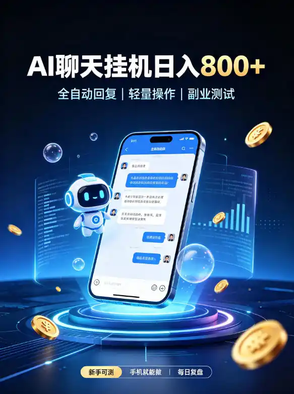 AI聊天挂G项目,日入800➕,全自动操作,适用个人副业,支持工作室矩阵操作【揭秘】-创客联盟