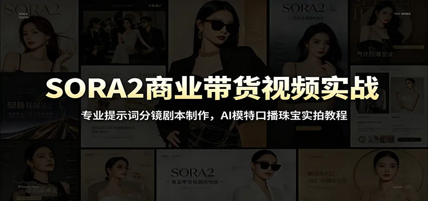 SORA2商业带货视频实战：专业提示词分镜剧本制作，AI模特口播珠宝实拍教程-创客联盟