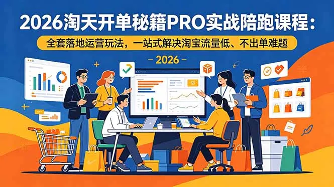 2026淘天开单秘籍PRO实战陪跑课程-更新：全套落地运营玩法，一站式解决淘宝流量低、不出单难题-创客联盟