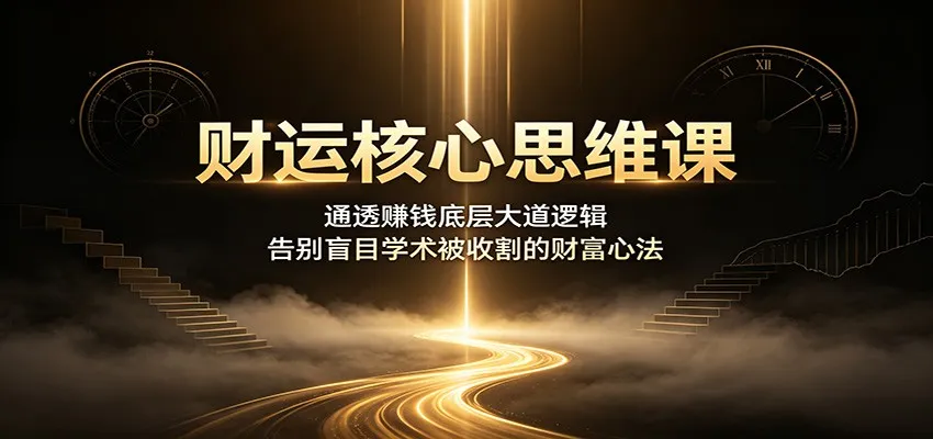 财运核心思维课：通透赚钱底层大道逻辑，告别盲目学术被收割的财富心法-创客联盟