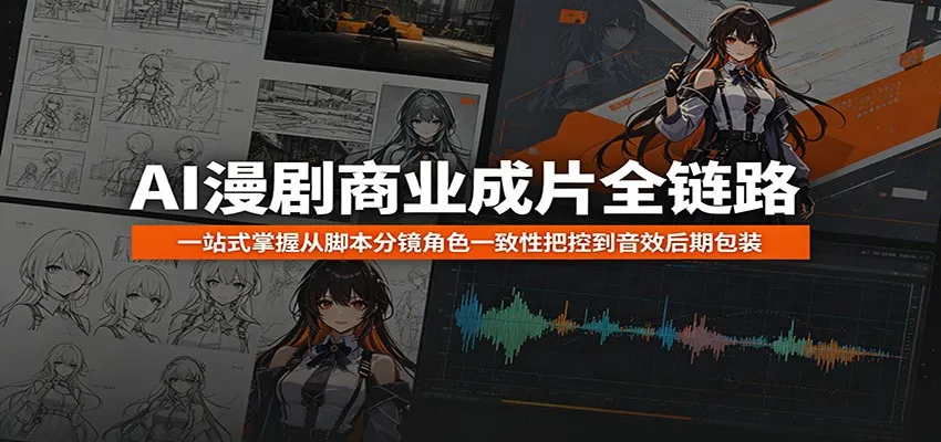 AI漫剧商业成片全链路:一站式掌握从脚本分镜角色一致性把控到音效后期包装-云网创