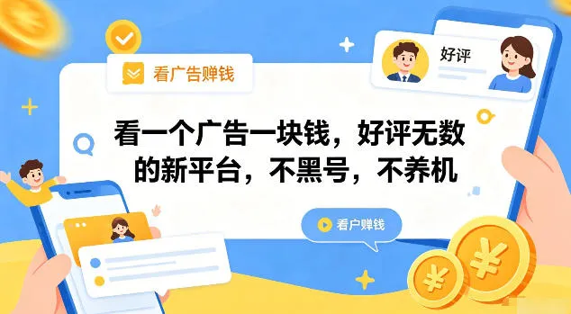 看一个广告一块钱，好评无数的新平台，不黑号，不养机【揭秘】-创客联盟