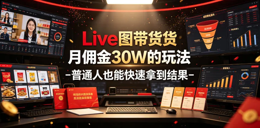 Live图带货月佣金30W的玩法-普通人也能快速拿到结果-创客联盟