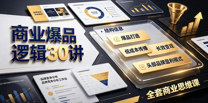商业爆品逻辑30讲｜拆解各行各业头部品牌盈利模式，吃透爆品打造、低成本传播、长效变现全套商业思维课-创客联盟