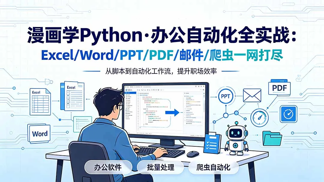 漫画学Python·办公自动化全实战：Excel/Word/PPT/PDF/邮件/爬虫一网打尽-创客联盟