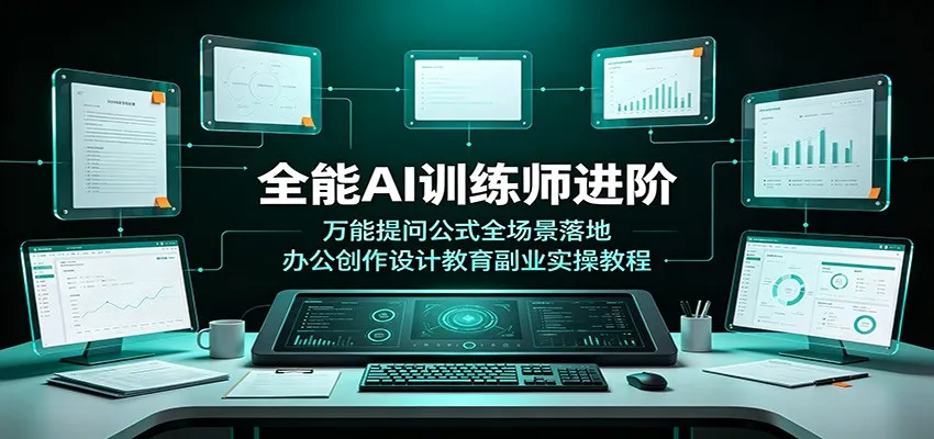 全能AI训练师进阶：万能提问公式全场景落地，办公创作设计教育副业实操教程-创客联盟