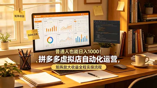普通人也能日入 1000！拼多多虚拟店自动化运营，矩阵放大收益全程实操流程-创客联盟