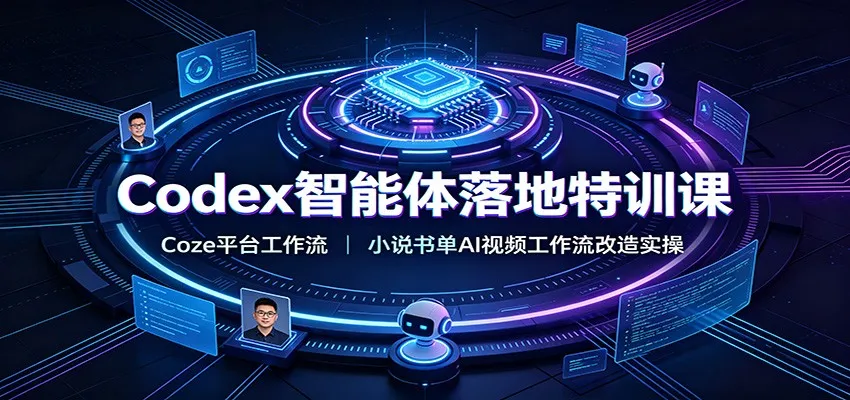 Codex智能体落地特训课：Coze平台工作流，小说书单AI视频工作流改造实操-创客联盟