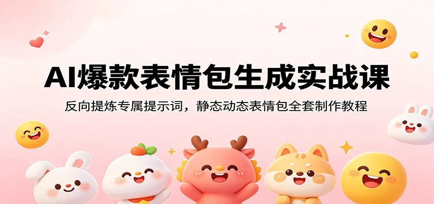 AI爆款表情包生成实战课：反向提炼专属提示词，静态动态表情包全套制作教程-创客联盟