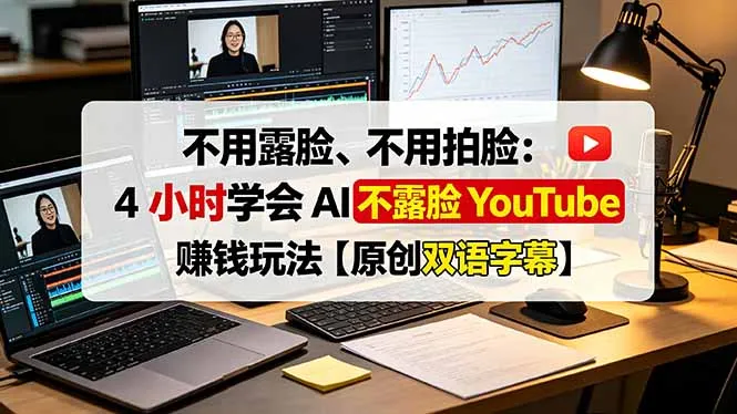 不用露脸、不用拍脸:4 小时学会 AI 不露脸 YouTube 赚钱玩法【原创双语字幕】-创客联盟