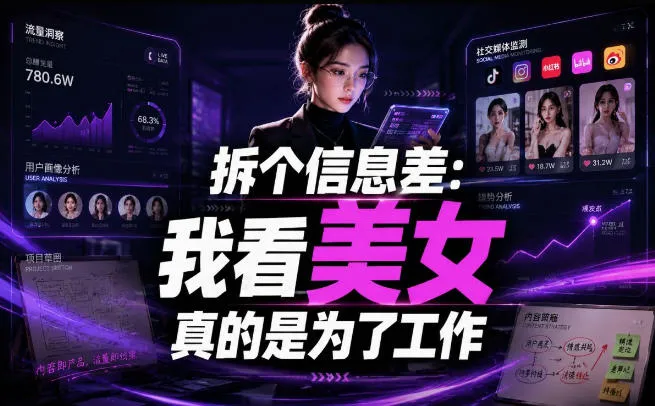 【理直气壮】我给看美女找了一个非常恰当的理由,信息差项目-创客联盟