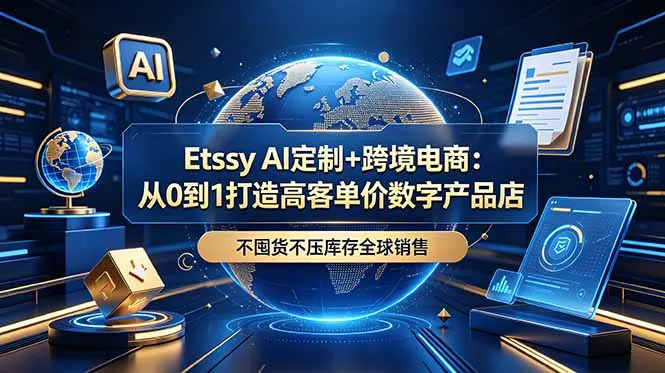 Etsy AI定制+跨境电商:从0到1打造高客单价数字产品店,不囤货不压库存全球销售-创客联盟