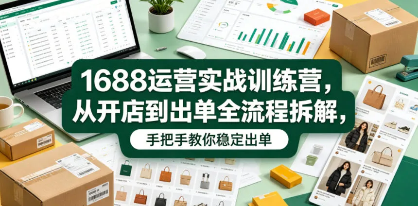 1688运营实战训练营,从开店到出单全流程拆解,手把手教你稳定出单(更新0620)-创客联盟