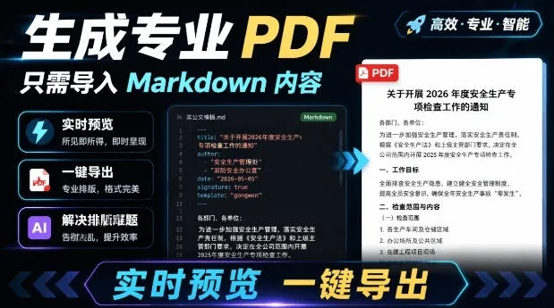 只需导入Markdown内容，实时预览一键导出专业PDF！轻松解决AI生成内容排版问题Presto-创客联盟