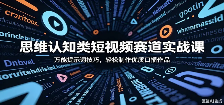 思维认知类短视频赛道实战课：万能提示词技巧，轻松制作优质口播作品-云网创
