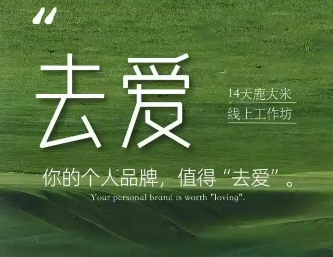 去爱14天鹿大米线上工作坊，你的个人品牌，值得“去爱”-创客联盟