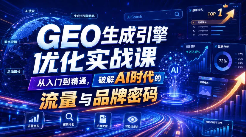 GEO生成引擎优化实战课，从入门到精通，破解AI时代的流量与品牌密码-创客联盟