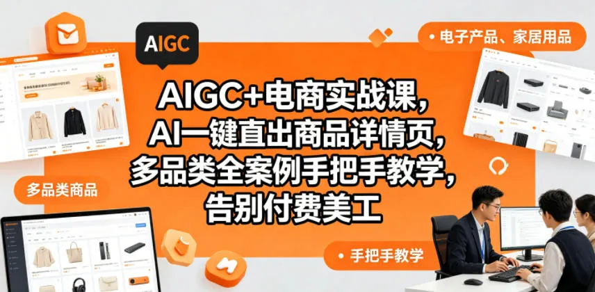 AIGC+电商实战课，AI一键直出商品详情页，多品类全案例手把手教学，告别付费美工(更新0704)-创客联盟