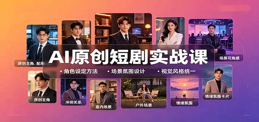 AI原创短剧实战课：从零搭建短剧创作全流程，批量产出可上线剧本-创客联盟
