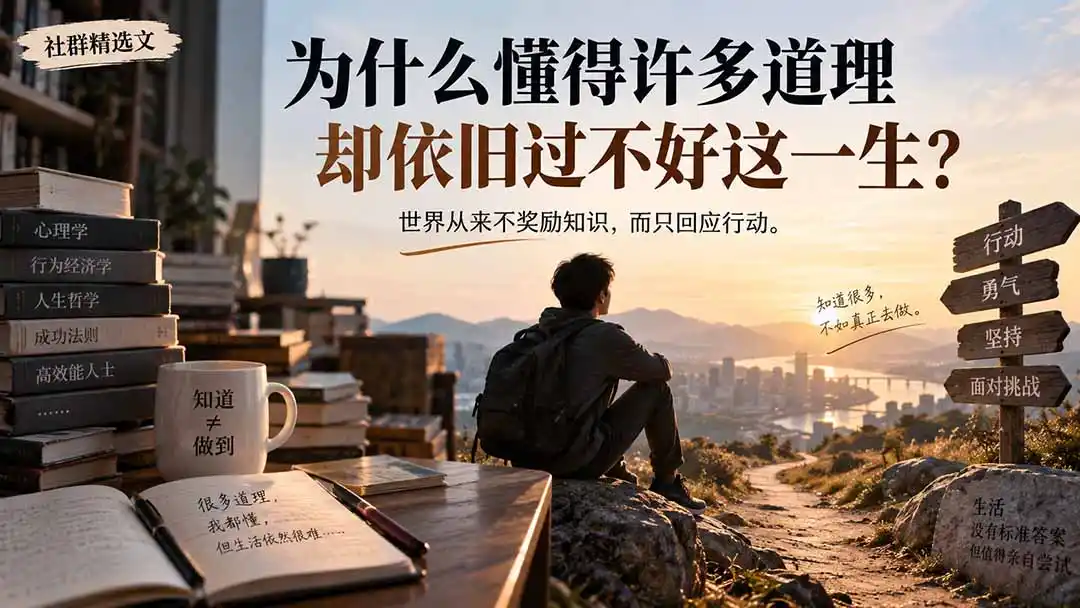 社群精选文:为什么懂得许多道理却依旧过不好这一生?-创客联盟