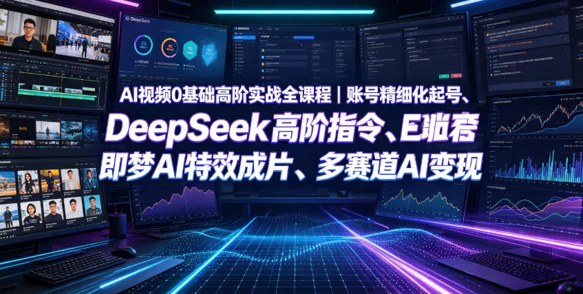 AI视频0基础高阶实战全课程|账号精细化起号、DeepSeek高阶指令、即梦AI特效成片、多赛道AI短视频量产变现-创客联盟