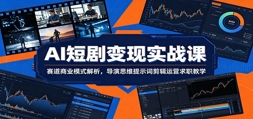 AI短剧变现实战课：赛道商业模式解析，导演思维提示词剪辑运营求职教学-创客联盟
