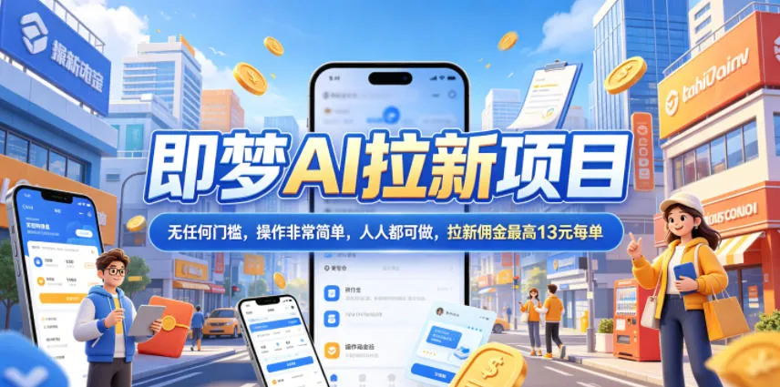 2026年即梦AI拉新项目最新玩法，无任何门槛，操作非常简单，人人都可做，拉新佣金最高13米每单(更新6月30日)-创客联盟