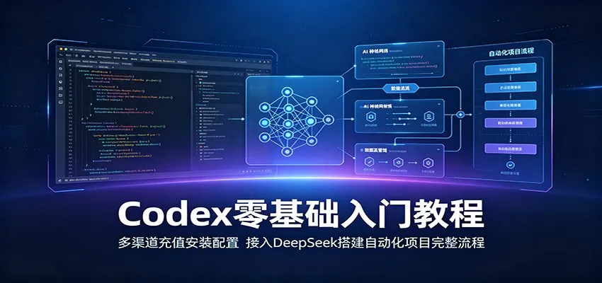 Codex零基础入门教程：多渠道充值安装配置，接入DeepSeek搭建自动化项目完整流程-创客联盟