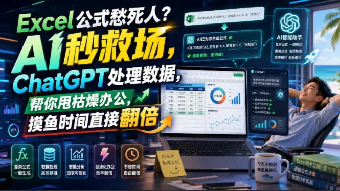 Excel公式愁死人？AI秒救场，ChatGPT处理数据，帮你甩枯燥办公，摸鱼时间直接翻倍【原创双语字幕】-创客联盟