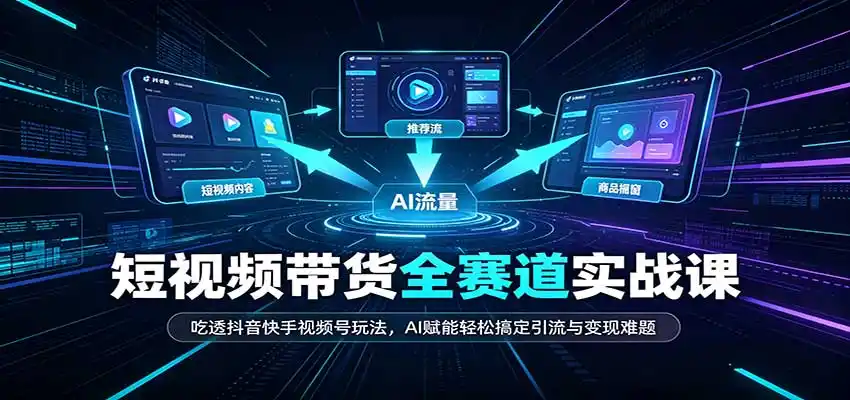 短视频带货全赛道：吃透抖音快手视频号玩法，AI赋能轻松搞定引流与变现难题-创客联盟