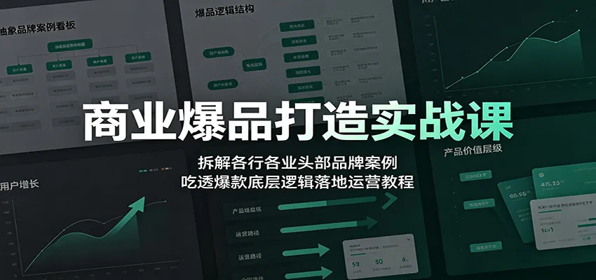 商业爆品打造实战课：拆解各行各业头部品牌案例，吃透爆款底层逻辑落地运营教程-创客联盟