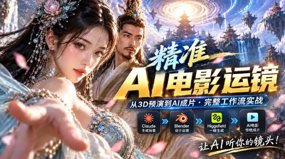 AI视频终于能精准运镜了!Claude+Blender+Higgsfield免费插件实测