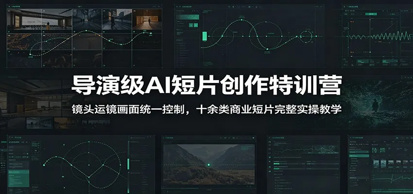导演级AI短片创作特训营：镜头运镜画面统一控制，十余类商业短片完整实操教学(更新)-创客联盟