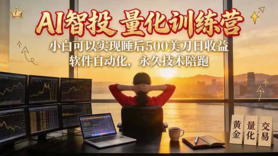 AI智投EA量化训练营【第三期】,多策略智投+防爆技术+趋势分析 ,轻松上手,矩阵放大,长期稳定。-创客联盟