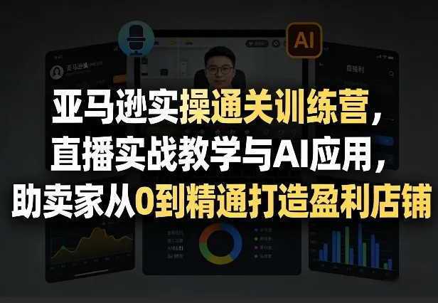 亚马逊实操通关训练营,直播实战教学与AI应用,助卖家从0到精通打造盈利店铺(更新6月18日)-创客联盟