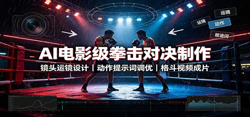 AI电影级拳击对决制作：镜头运镜设计，动作提示词调优，格斗视频成片-创客联盟