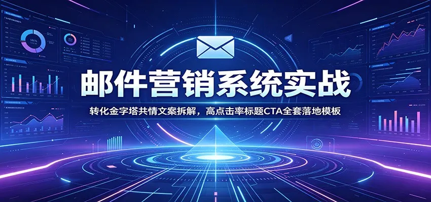 邮件营销系统实战：转化金字塔共情文案拆解，高点击率标题CTA全套落地模板-创客联盟