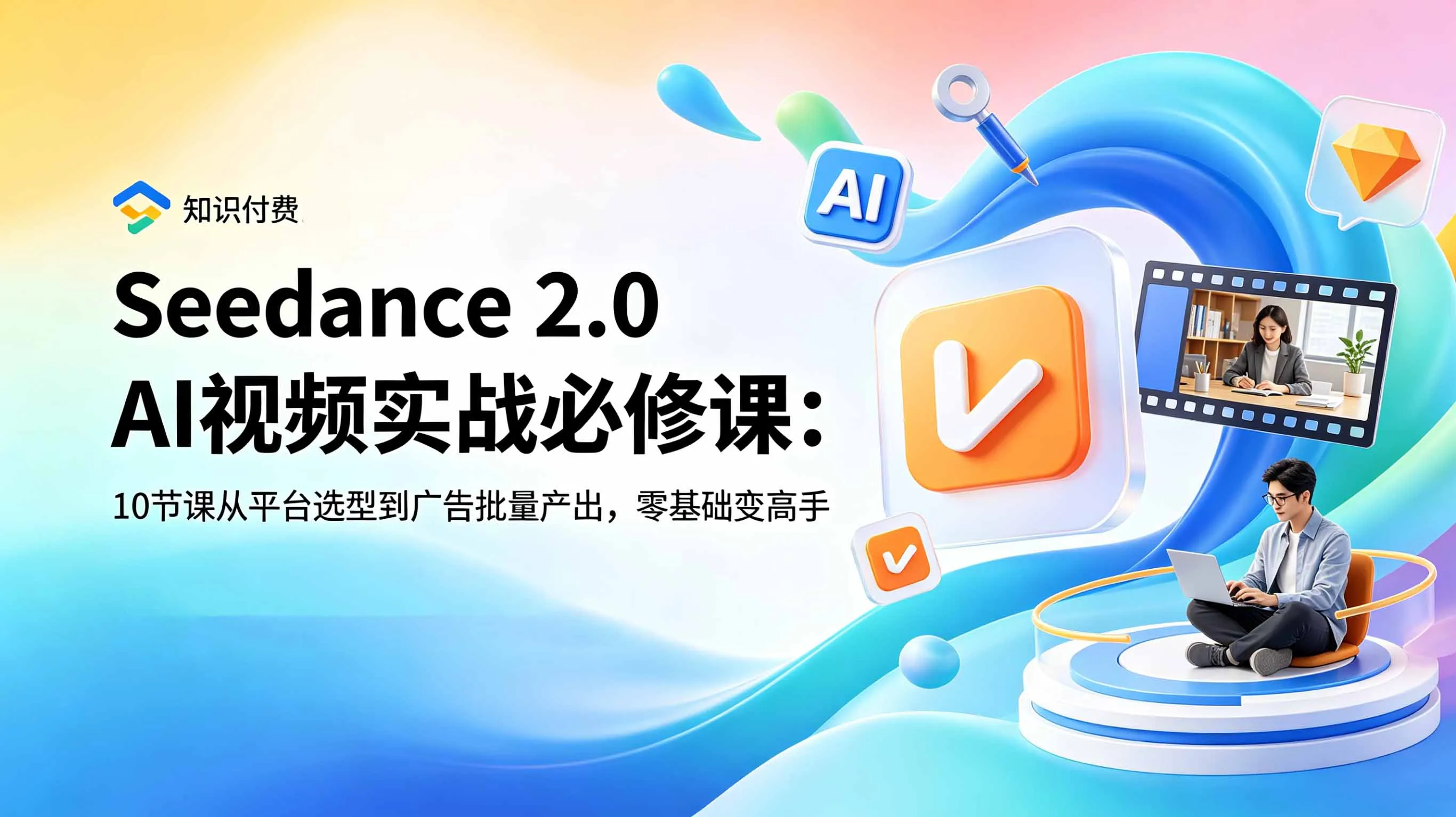 Seedance 2.0 AI视频实战必修课:10节课从平台选型到广告批量产出,零基础变高手-创客联盟