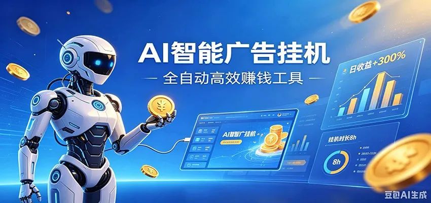 AI智能广告挂机,小白轻松上手,在家自动赚收益-创客联盟