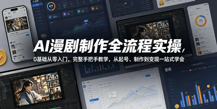 AI漫剧制作全流程实操，0基础从零入门，完整手把手教学，从起号、制作到变现一站式学会(更新)-创客联盟