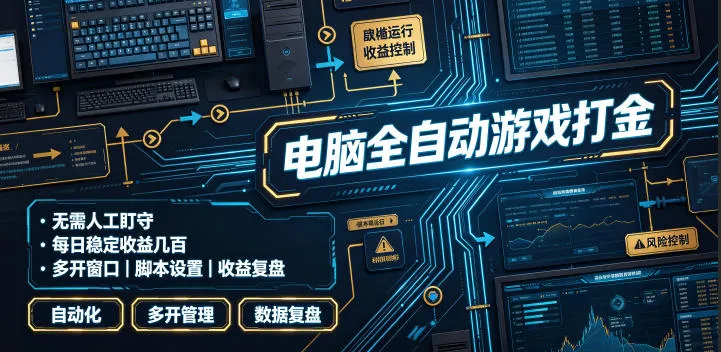 电脑全自动游戏打金，无需人工盯守，每日稳定收益几百！【揭秘】-创客联盟