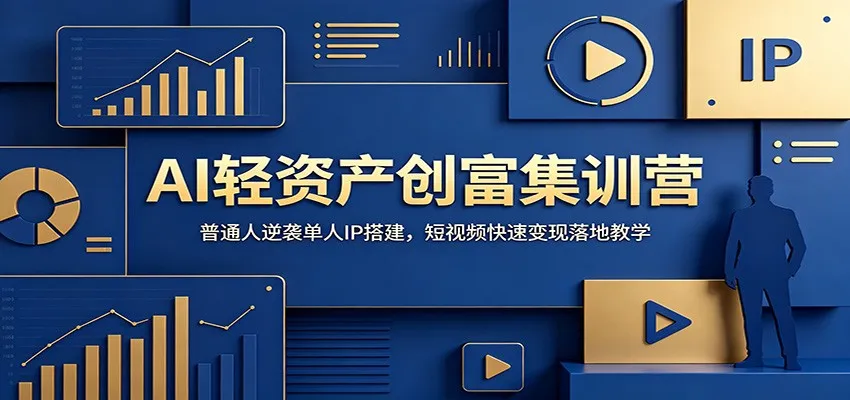 AI轻资产创富集训营：普通人逆袭单人IP搭建，短视频快速变现落地教学-创客联盟