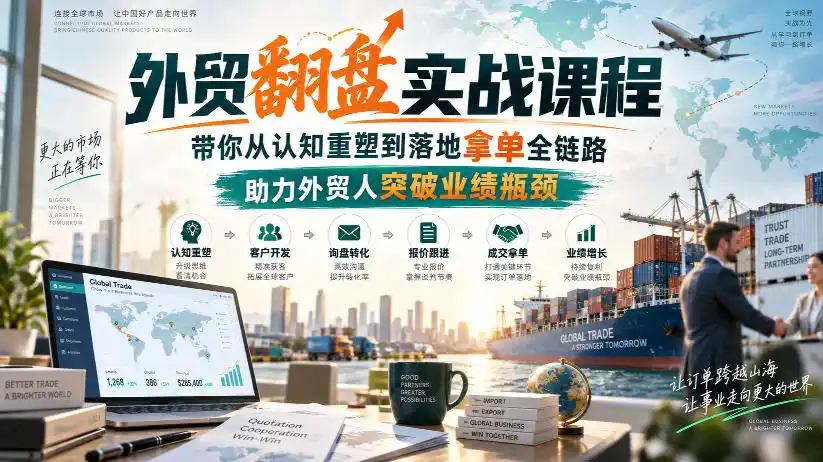外贸翻盘实战课程,带你从认知重塑到落地拿单全链路,助力外贸人突破业绩瓶颈-创客联盟
