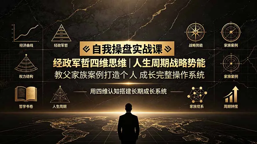 自我操盘实战课：经政军哲四维思维｜人生周期战略势能｜教父家族案例打造个人成长完整操作系统-创客联盟