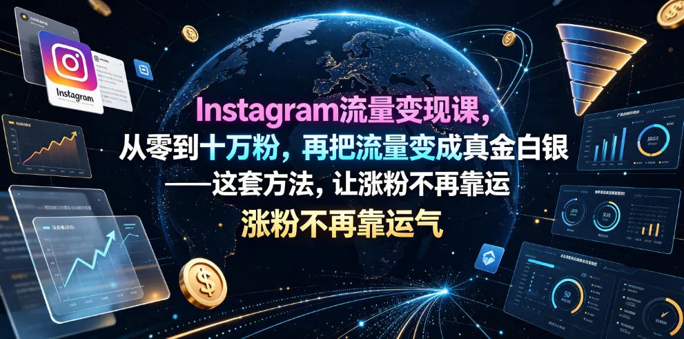 Instagram流量变现课，从零到十万粉，再把流量变成真金白银——这套方法，让涨粉不再靠运气【原创双语字幕】-创客联盟
