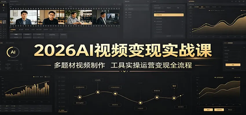 2026AI视频变现实战课：多题材视频制作，工具实操运营变现全流程-创客联盟