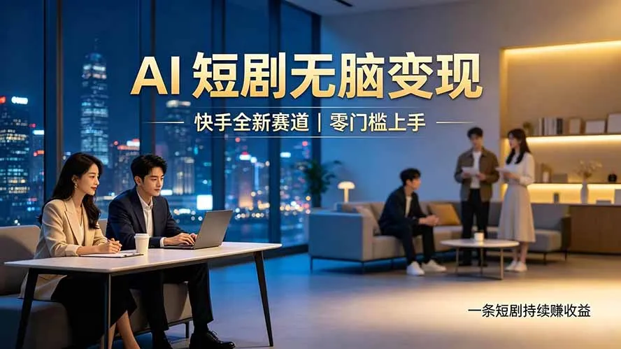 别乱找副业了，快手 AI 短剧零门槛长久被动增收-创客联盟