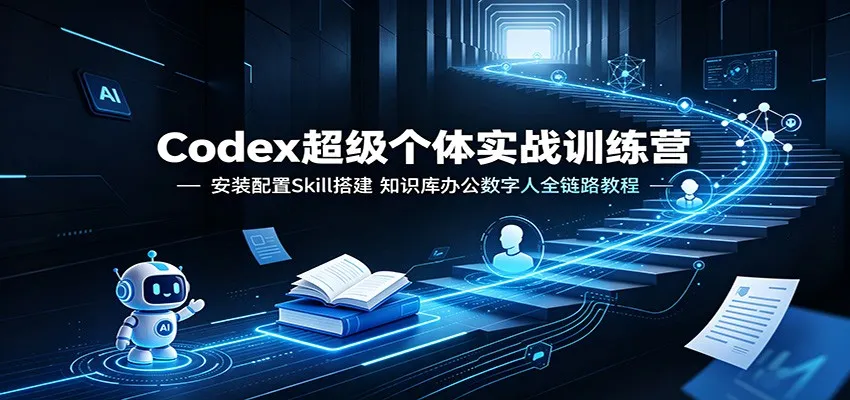 Codex超级个体实战训练营：安装配置Skill搭建，知识库办公数字人全链路教程-创客联盟